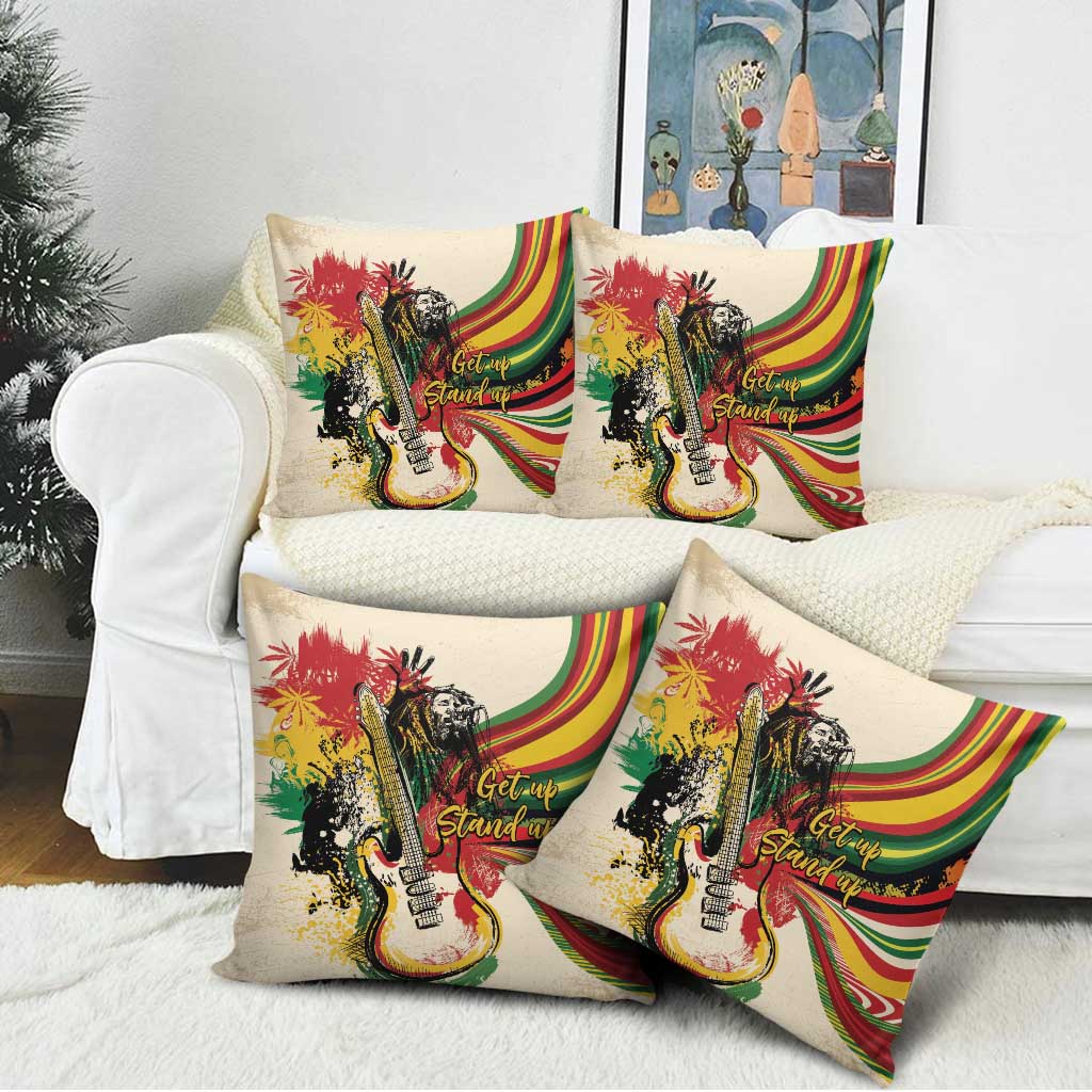 Reggae Soul B.Marley Grungy Pillow Cover Get Up Stand Up - Wonder Print Shop