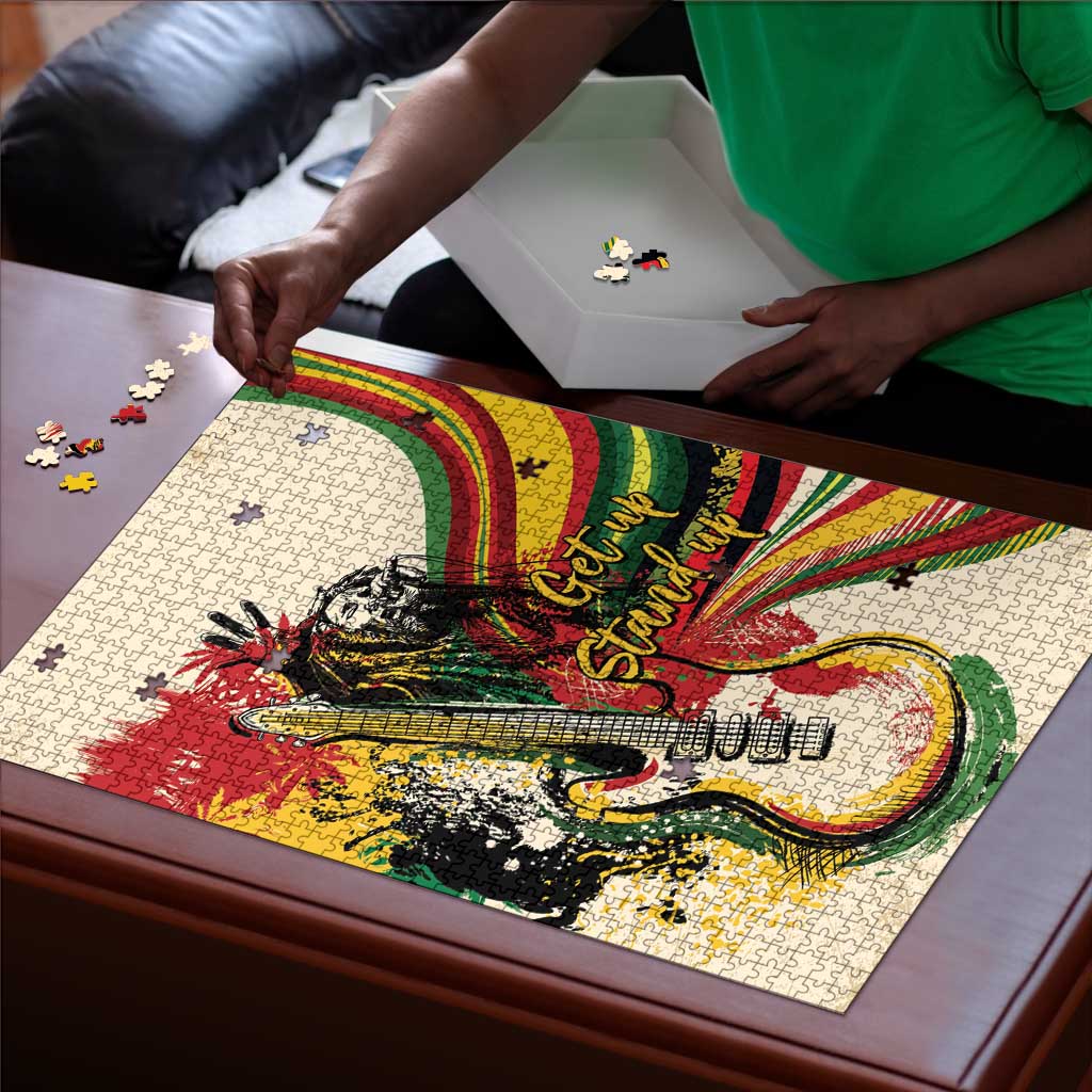 Reggae Soul B.Marley Grungy Puzzle Get Up Stand Up - Wonder Print Shop