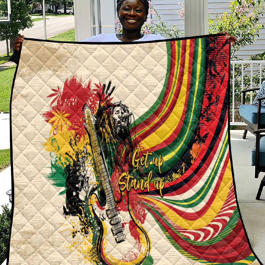 Reggae Soul B.Marley Grungy Quilt Get Up Stand Up - Wonder Print Shop