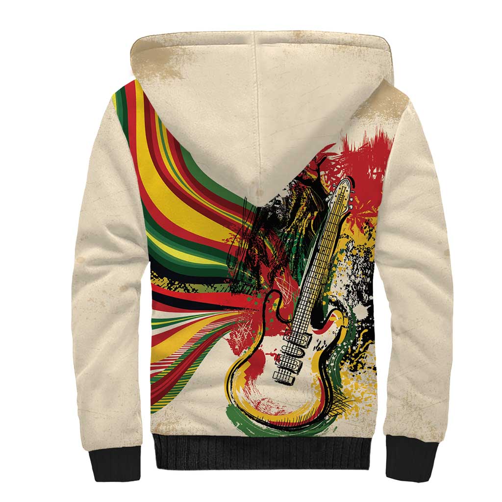 Reggae Soul B.Marley Grungy Sherpa Hoodie Get Up Stand Up - Wonder Print Shop