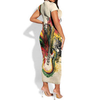 Reggae Soul B.Marley Grungy Short Sleeve Bodycon Dress Get Up Stand Up - Wonder Print Shop