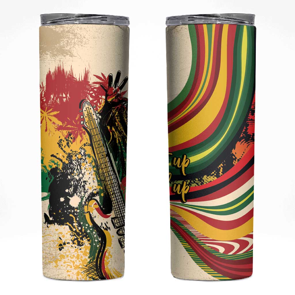 Reggae Soul B.Marley Grungy Skinny Tumbler Get Up Stand Up - Wonder Print Shop