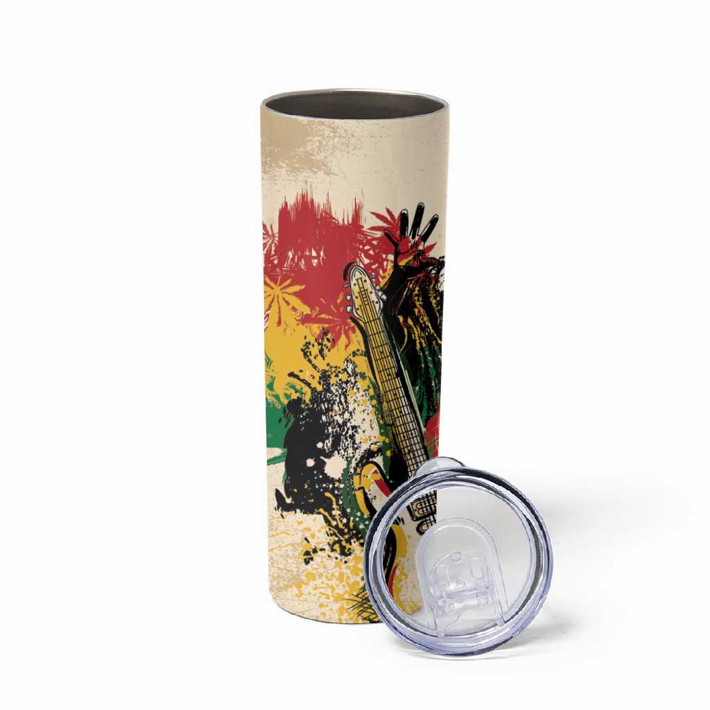 Reggae Soul B.Marley Grungy Skinny Tumbler Get Up Stand Up - Wonder Print Shop