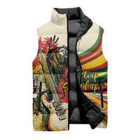 Reggae Soul B.Marley Grungy Sleeveless Puffer Jacket Get Up Stand Up - Wonder Print Shop
