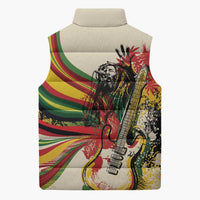 Reggae Soul B.Marley Grungy Sleeveless Puffer Jacket Get Up Stand Up - Wonder Print Shop