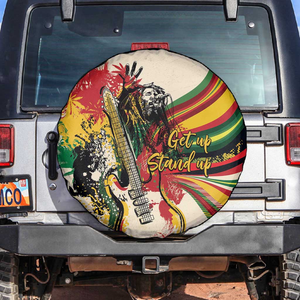 Reggae Soul B.Marley Grungy Spare Tire Cover Get Up Stand Up - Wonder Print Shop