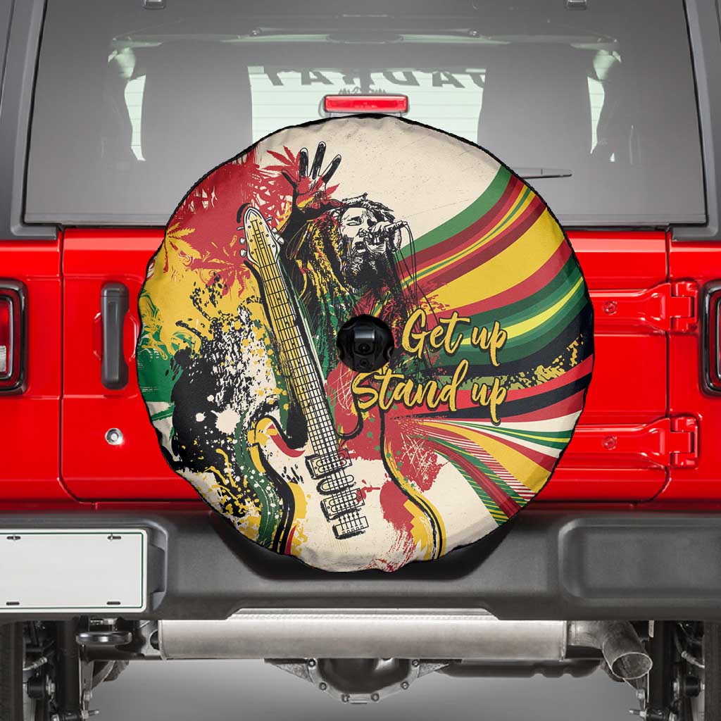 Reggae Soul B.Marley Grungy Spare Tire Cover Get Up Stand Up - Wonder Print Shop