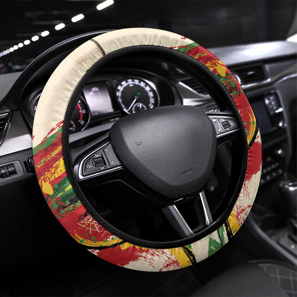 Reggae Soul B.Marley Grungy Steering Wheel Cover Get Up Stand Up - Wonder Print Shop