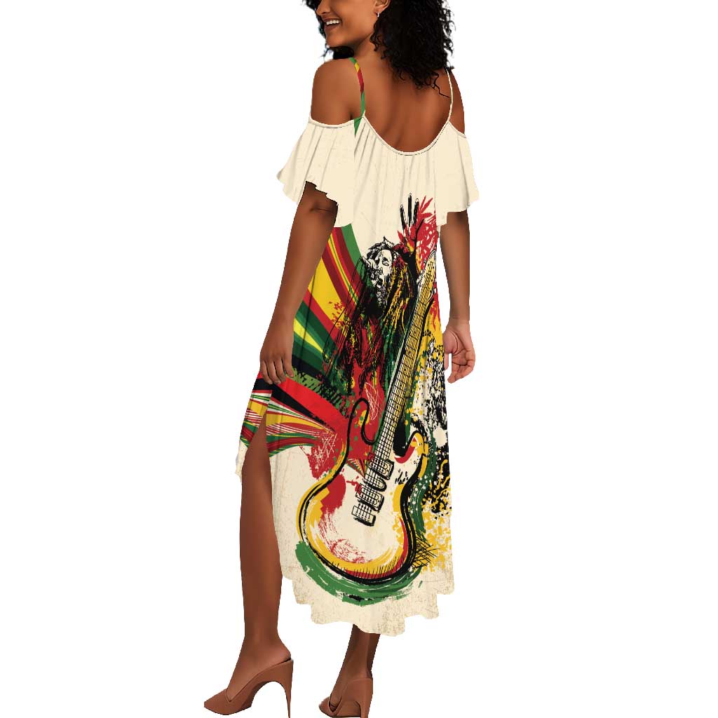 Reggae Soul B.Marley Grungy Summer Maxi Dress Get Up Stand Up - Wonder Print Shop