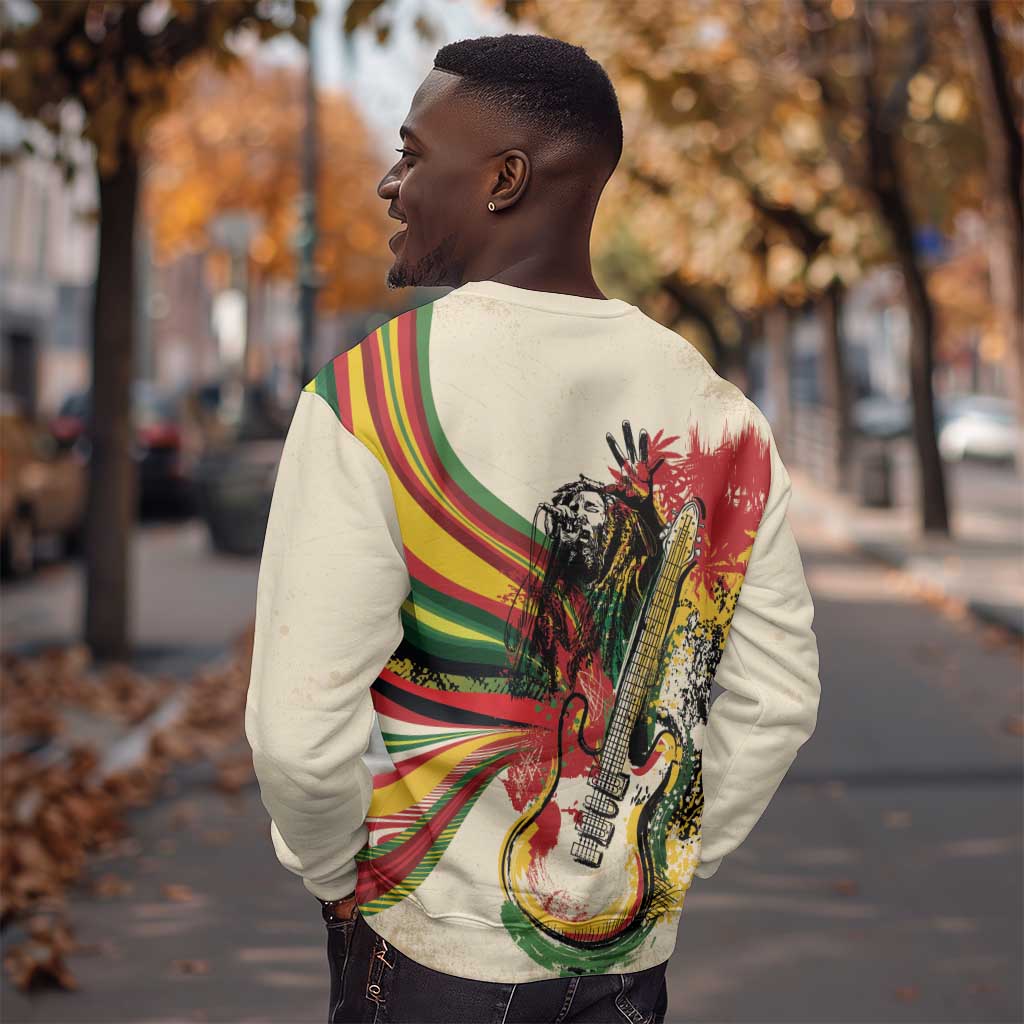 Reggae Soul B.Marley Grungy Sweatshirt Get Up Stand Up - Wonder Print Shop
