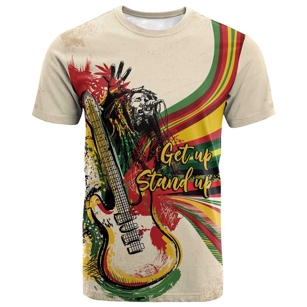 Reggae Soul B.Marley Grungy T shirt Get Up Stand Up - Wonder Print Shop