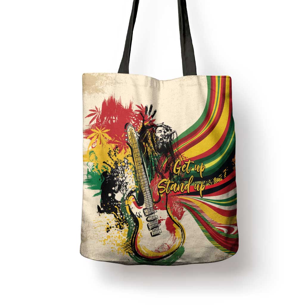 Reggae Soul B.Marley Grungy Tote Bag Get Up Stand Up - Wonder Print Shop