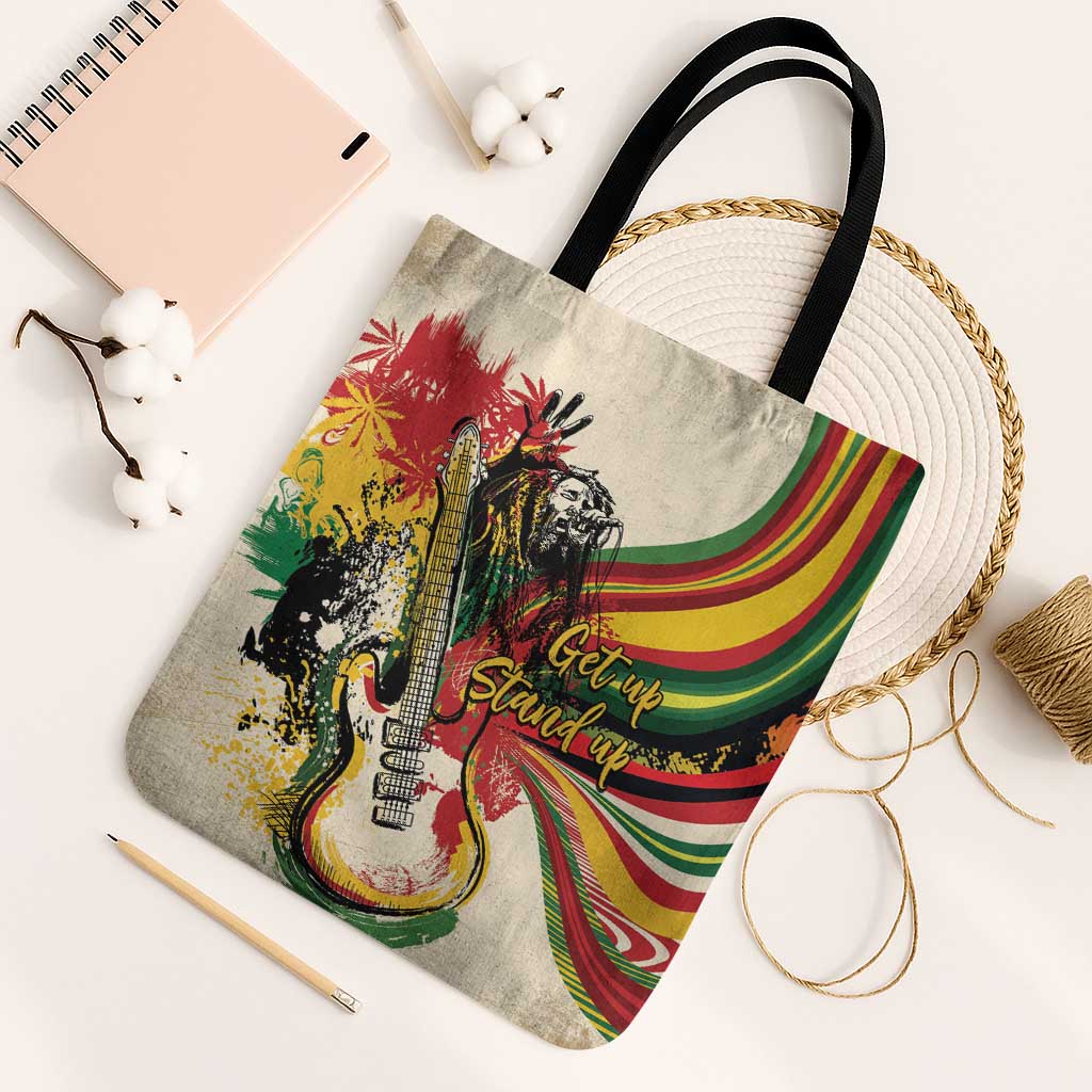 Reggae Soul B.Marley Grungy Tote Bag Get Up Stand Up - Wonder Print Shop