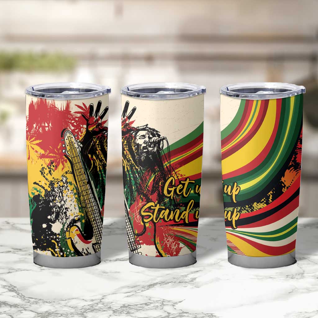 Reggae Soul B.Marley Grungy Tumbler Cup Get Up Stand Up - Wonder Print Shop