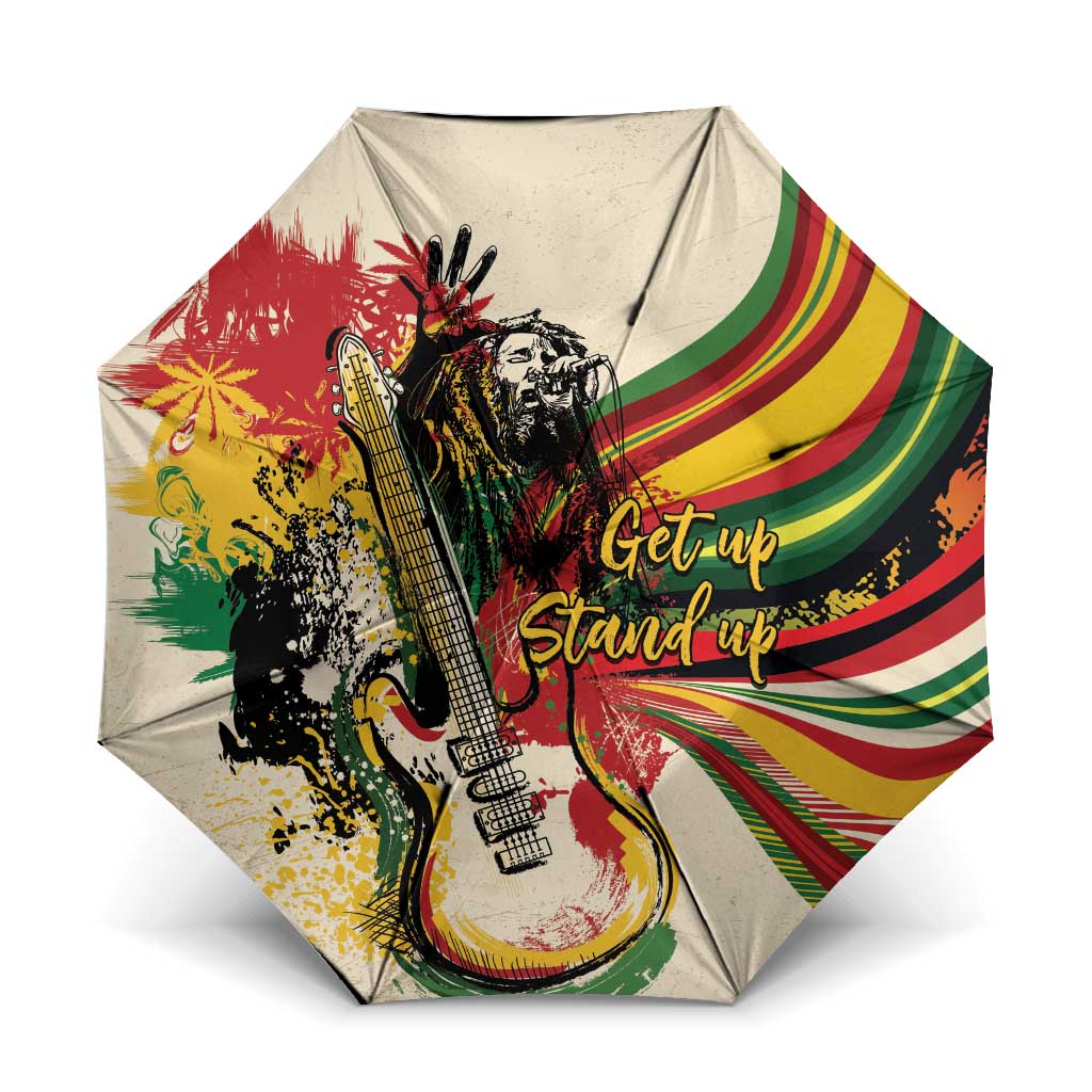 Reggae Soul B.Marley Grungy Umbrella Get Up Stand Up - Wonder Print Shop