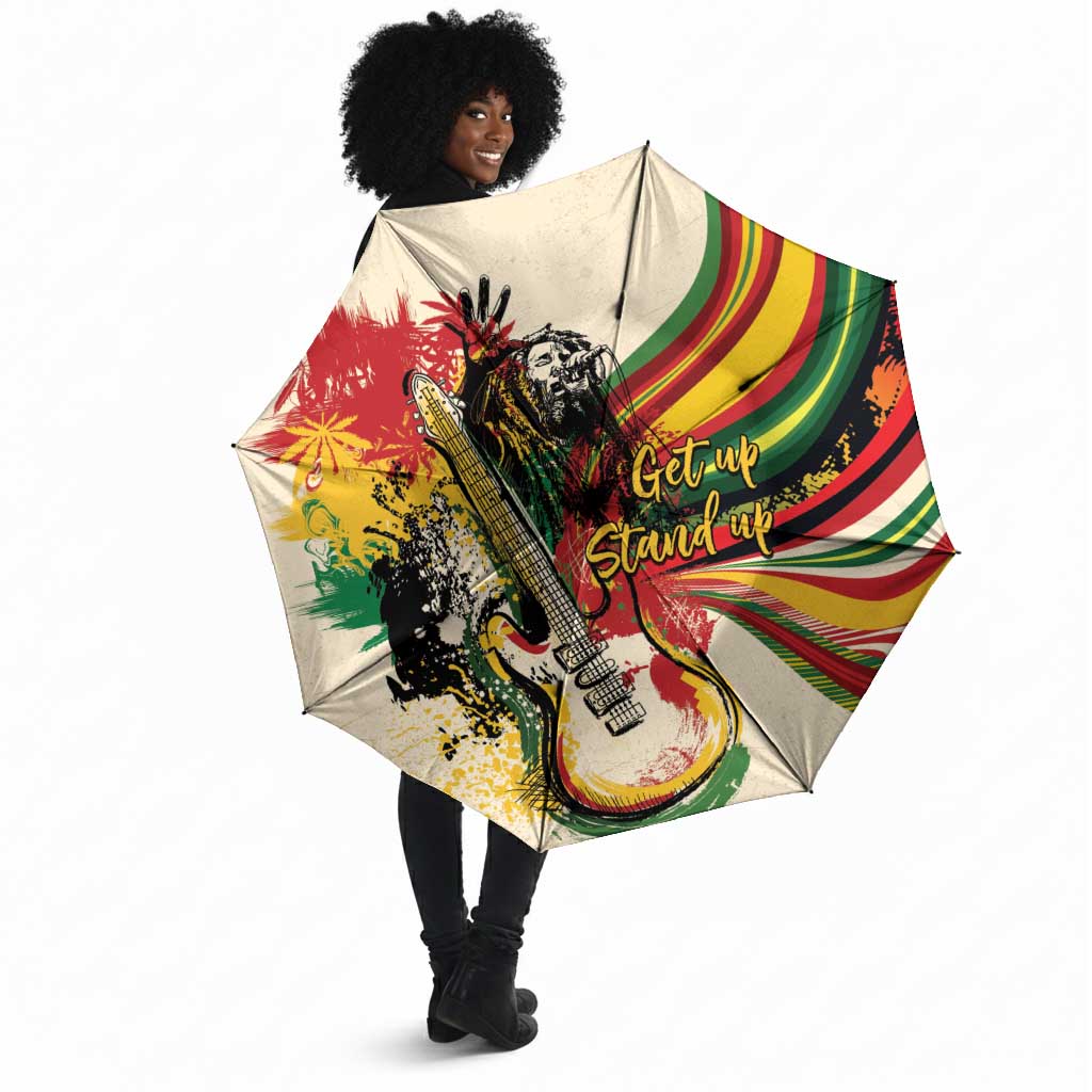 Reggae Soul B.Marley Grungy Umbrella Get Up Stand Up - Wonder Print Shop