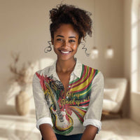 Reggae Soul B.Marley Grungy Women Casual Shirt Get Up Stand Up - Wonder Print Shop