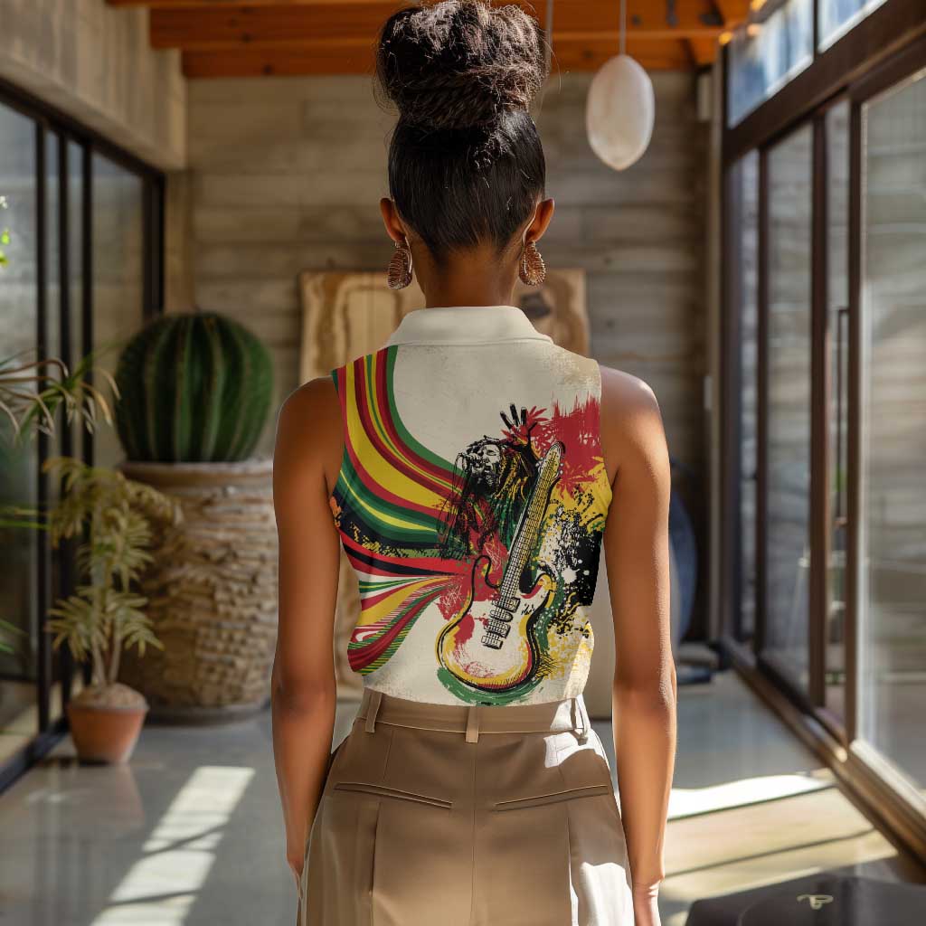 Reggae Soul B.Marley Grungy Women Sleeveless Polo Shirt Get Up Stand Up - Wonder Print Shop