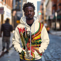 Reggae Soul B.Marley Grungy Zip Hoodie Get Up Stand Up - Wonder Print Shop