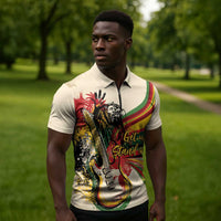 Reggae Soul B.Marley Grungy Zipper Polo Shirt Get Up Stand Up - Wonder Print Shop