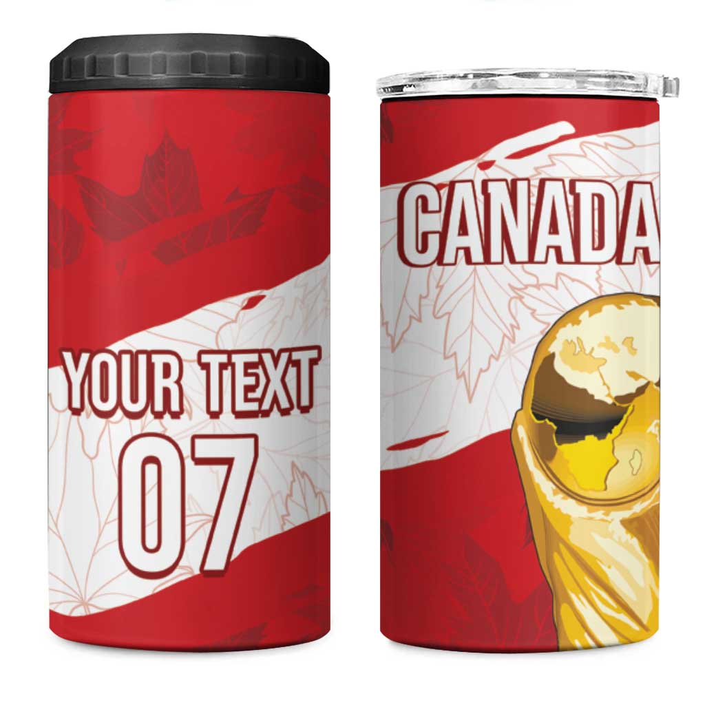 Canada WC2026 Soccer Custom 4 in 1 Can Cooler Tumbler Les Rouges