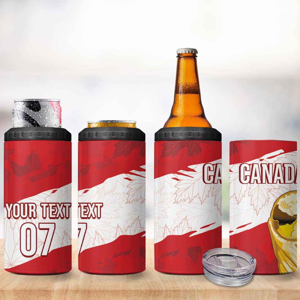 Canada WC2026 Soccer Custom 4 in 1 Can Cooler Tumbler Les Rouges