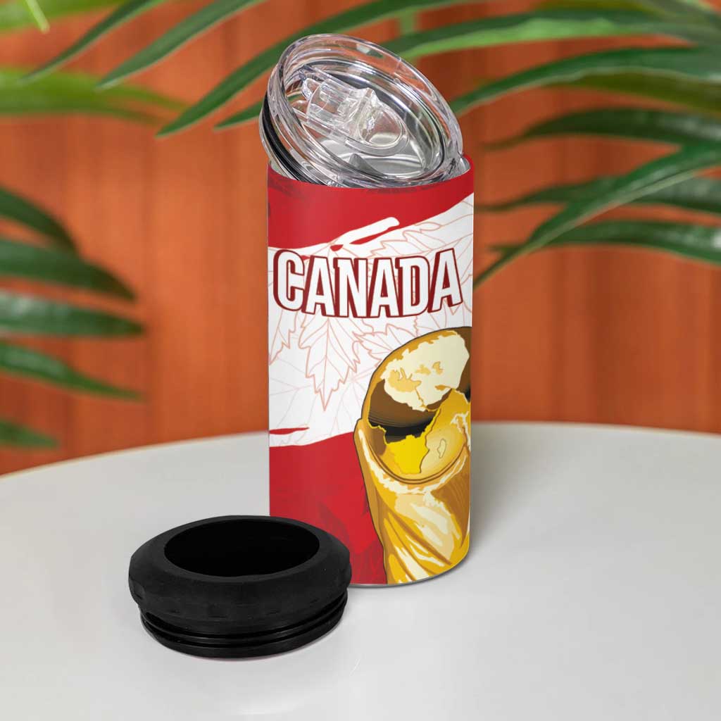 Canada WC2026 Soccer Custom 4 in 1 Can Cooler Tumbler Les Rouges