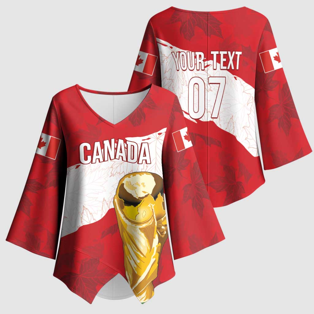 Canada WC2026 Soccer Custom Kimono Sleeve Blouse Les Rouges
