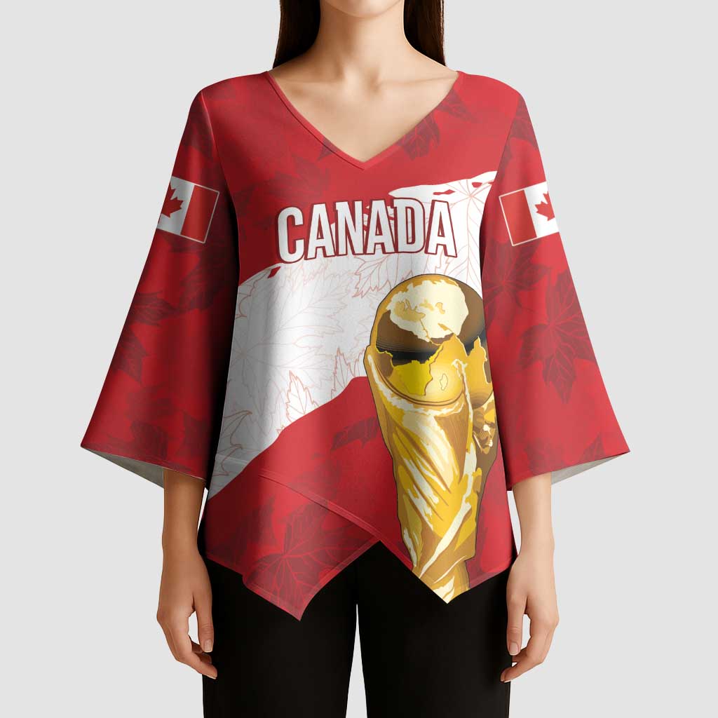 Canada WC2026 Soccer Custom Kimono Sleeve Blouse Les Rouges