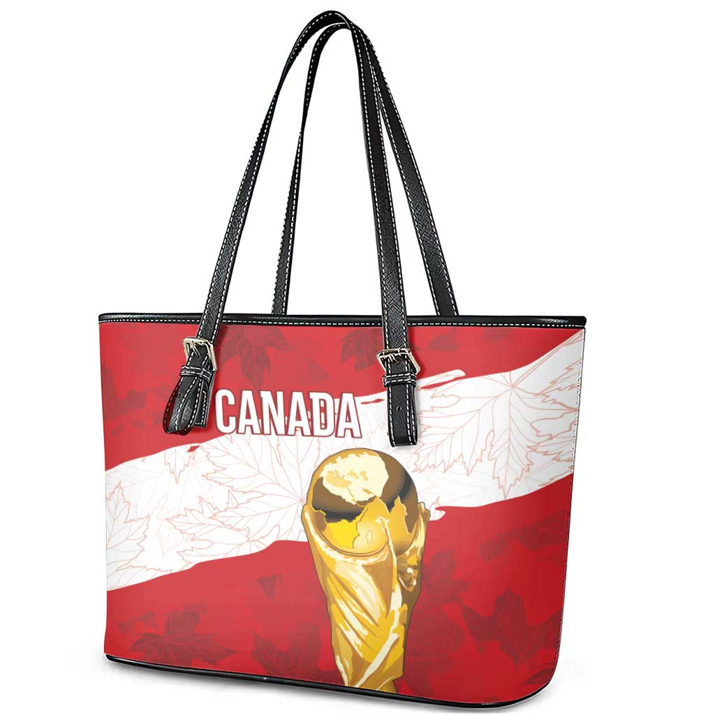 Canada WC2026 Soccer Leather Tote Bag Les Rouges