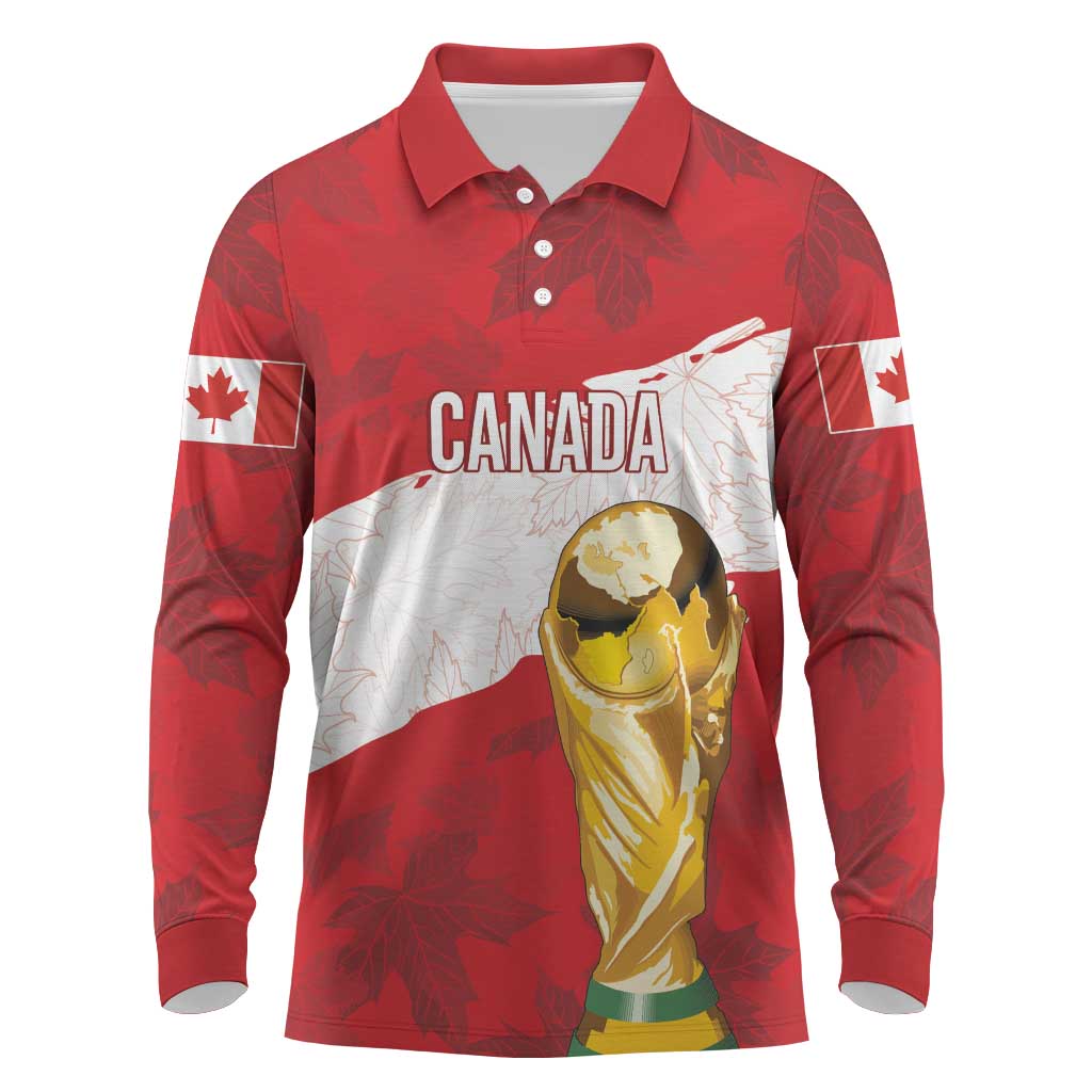 Canada WC2026 Soccer Custom Long Sleeve Polo Shirt Les Rouges