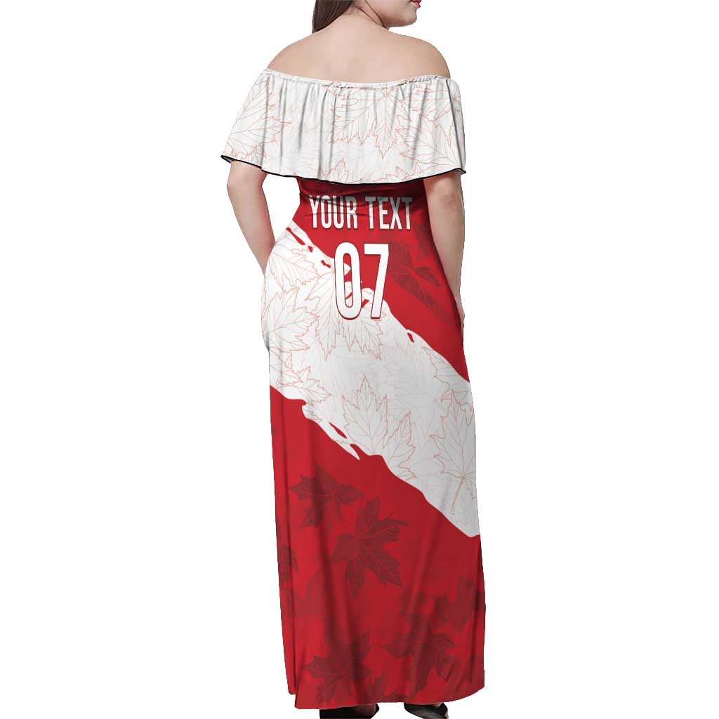 Canada WC2026 Soccer Custom Off Shoulder Maxi Dress Les Rouges