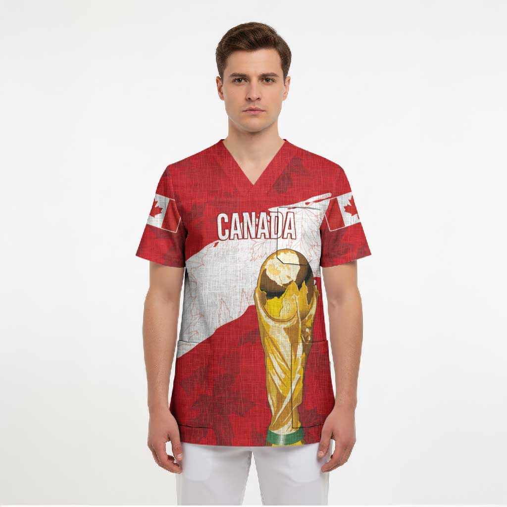 Canada WC2026 Soccer Custom Scrub Top Les Rouges