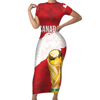 Canada WC2026 Soccer Custom Short Sleeve Bodycon Dress Les Rouges