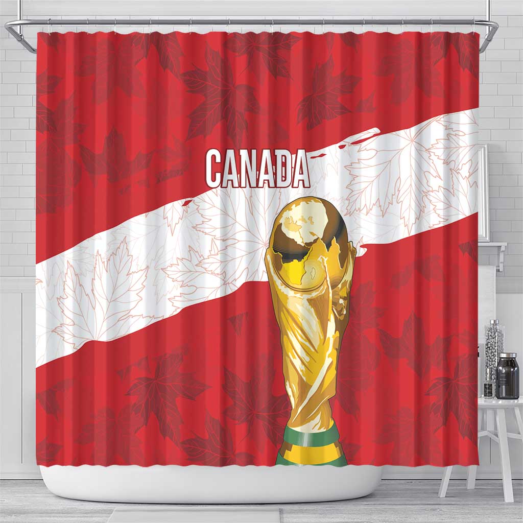 Canada WC2026 Soccer Shower Curtain Les Rouges