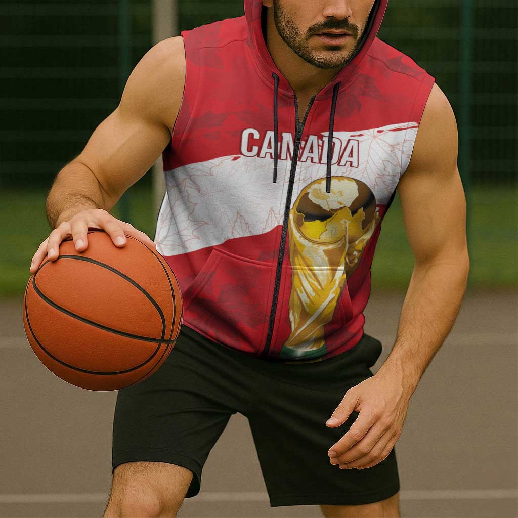 Canada WC2026 Soccer Custom Sleeveless Zip Hoodie Les Rouges