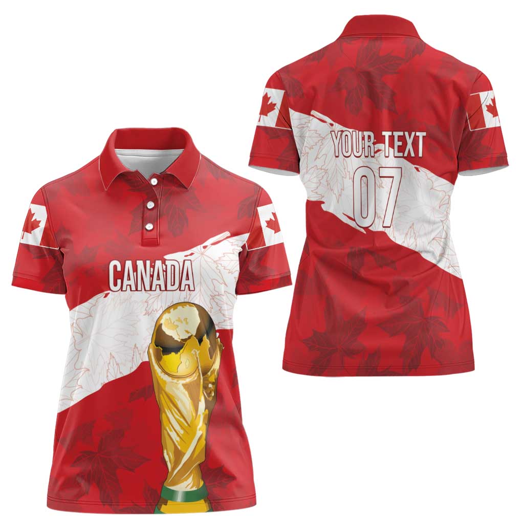 Canada WC2026 Soccer Custom Women Polo Shirt Les Rouges