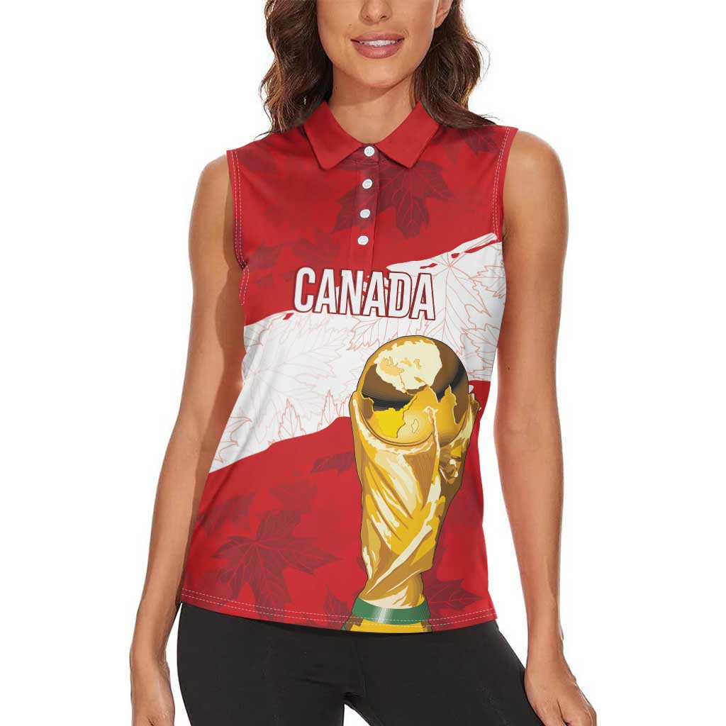 Canada WC2026 Soccer Custom Women Sleeveless Polo Shirt Les Rouges