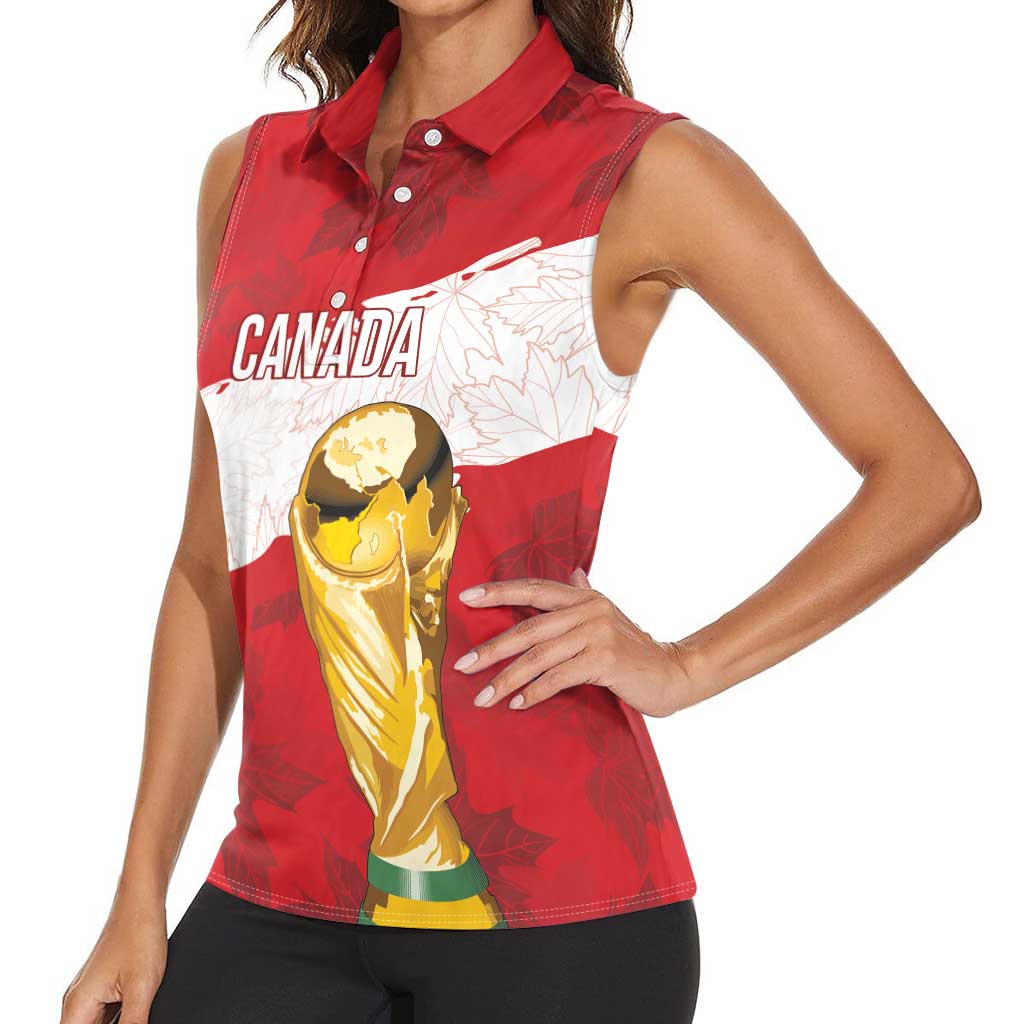Canada WC2026 Soccer Custom Women Sleeveless Polo Shirt Les Rouges