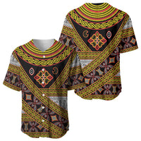 Cameroon Bamenda Toghu Inspired Baseball Jersey Classic Motifs