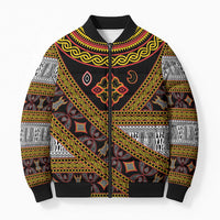 Cameroon Bamenda Toghu Inspired Bomber Puffer Jacket Classic Motifs