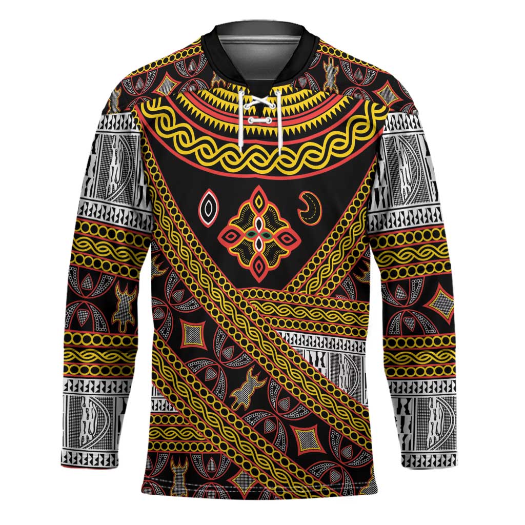 Cameroon Bamenda Toghu Inspired Hockey Jersey Classic Motifs