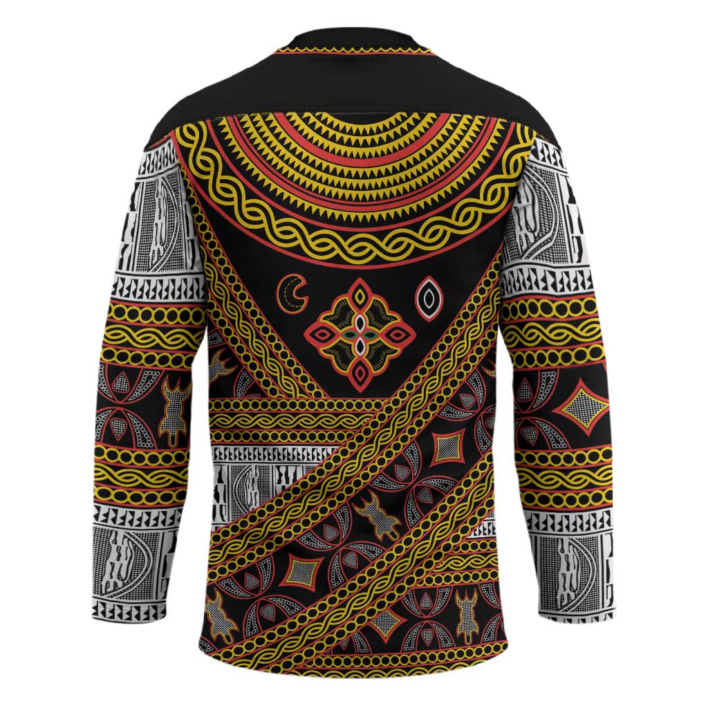 Cameroon Bamenda Toghu Inspired Hockey Jersey Classic Motifs