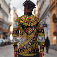 Cameroon Bamenda Toghu Inspired Long Sleeve Button Shirt Classic Motifs