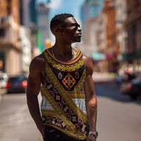 Cameroon Bamenda Toghu Inspired Men Tank Top Classic Motifs