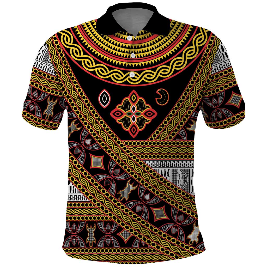 Cameroon Bamenda Toghu Inspired Polo Shirt Classic Motifs