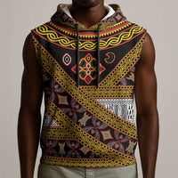 Cameroon Bamenda Toghu Inspired Sleeveless Hoodie Classic Motifs