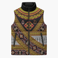 Cameroon Bamenda Toghu Inspired Sleeveless Puffer Jacket Classic Motifs