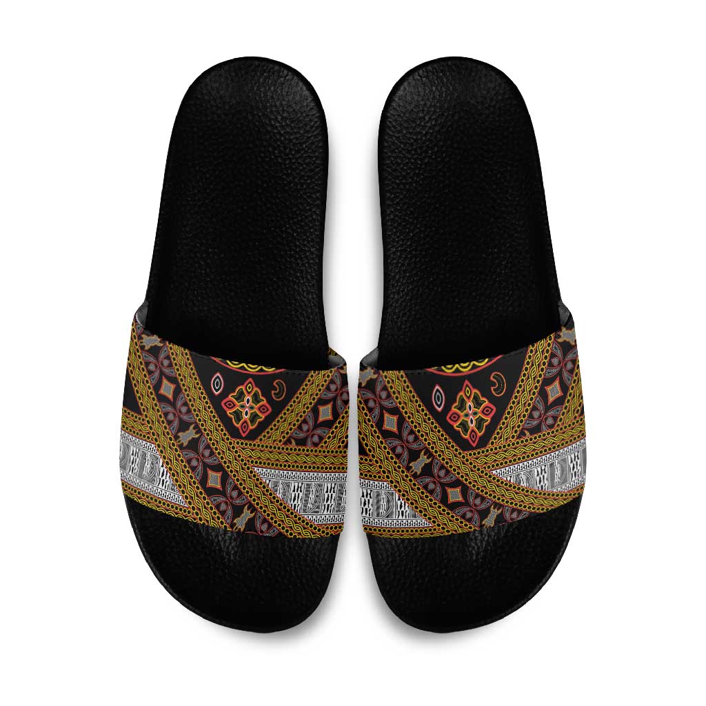 Cameroon Bamenda Toghu Inspired Slide Sandals Classic Motifs