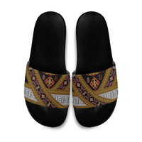 Cameroon Bamenda Toghu Inspired Slide Sandals Classic Motifs